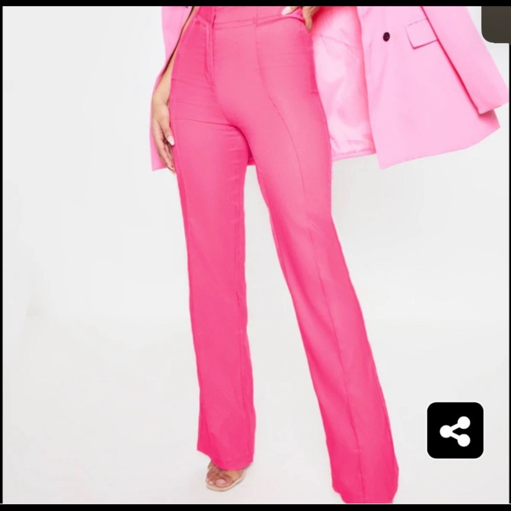 Pretty little thing high waist flare pink pants.